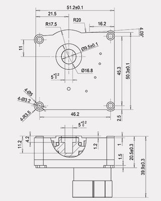 DC5V 1/2" Ball Valve Electric Motor Actuator 9NM For HVAC Automation