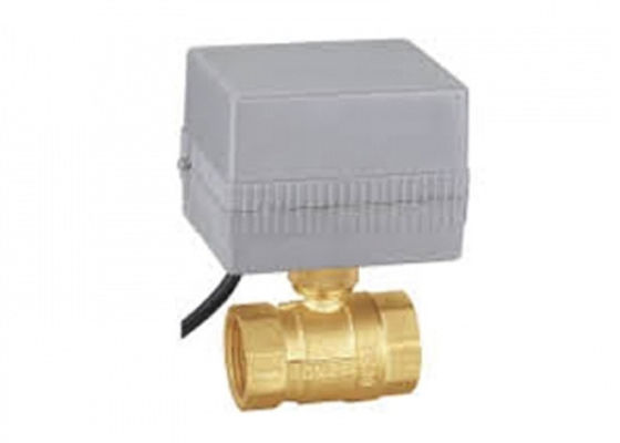 Electric Fan Coil Valve , NPT Connector PN16 Motorized Control Valve Brass